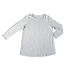 J.Jill PureJill Shirttail Tunic Shirt XL Oatmeal Pima Cotton Minimalist Mature